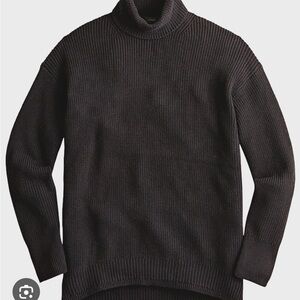 J.Crew Cotton cashmere blend ribbed turtleneck black sweater, Size XS